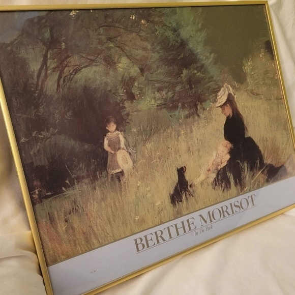 Vintage Berthe Morisot 'In The Park' Professionally Framed Print Behind Glass - Picture 2 of 10